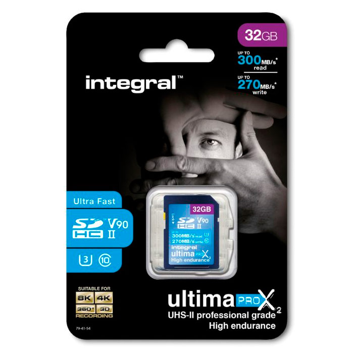 Integral 32GB Ultima Pro X2 SDHC Memory Card (300MB|sec)