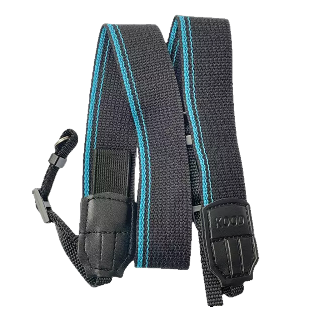 Kood Plain Wide Camera Neck Strap - Black / Blue