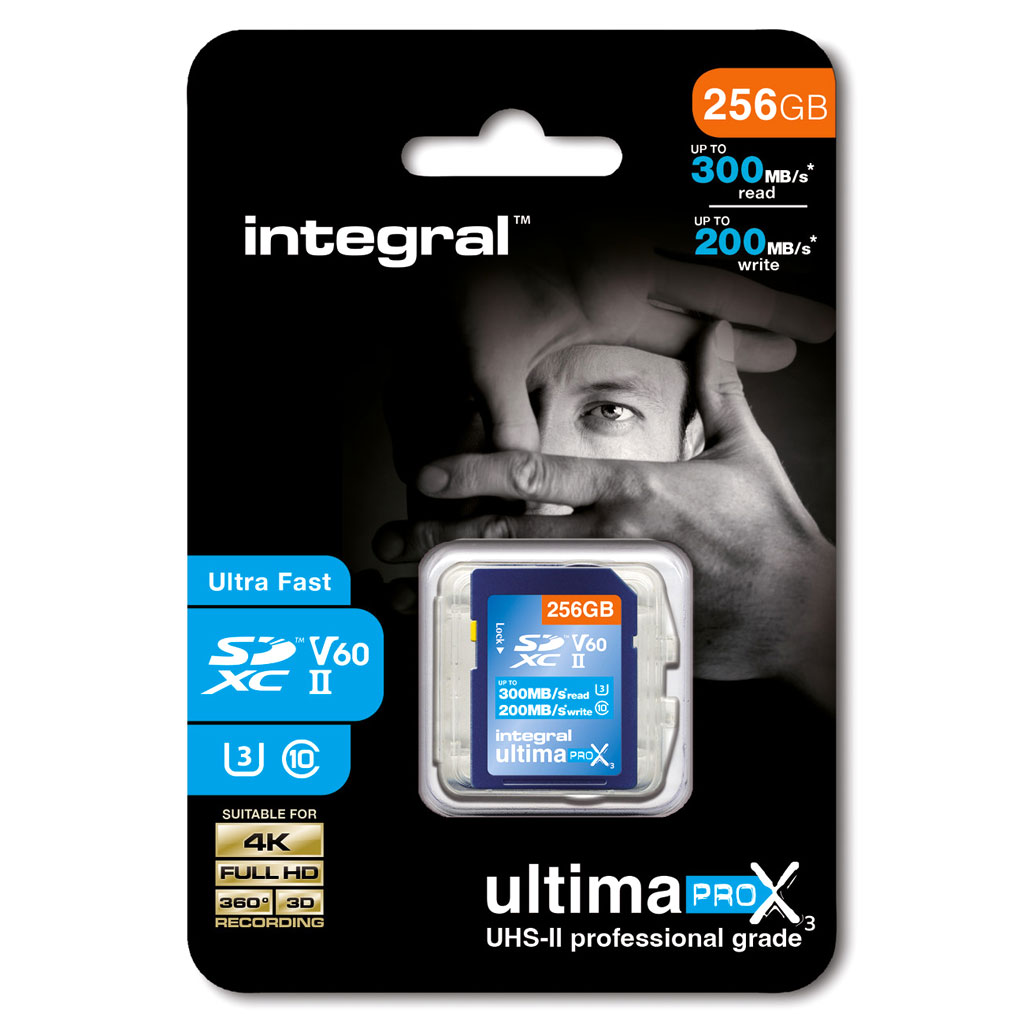 Integral 256GB UltimaPro X3 SDXC Memory Card (300MB|sec)